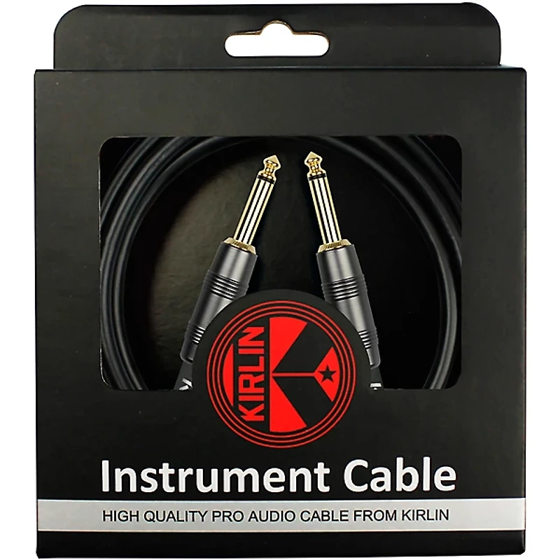 Kirlin 22AWG Instrument Cable, Carbon Black, 1/4" Straight to Straight 20 ft.