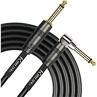 Kirlin 22AWG Instrument Cable, Carbon Black, 1/4" Straight to Right Angle