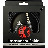 Kirlin 22AWG Instrument Cable, Carbon Black, 1/4" Straight to Right Angle