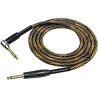 Kirlin IWB Black/Gold Woven Instrument Cable 1/4" Straight to Right Angle
