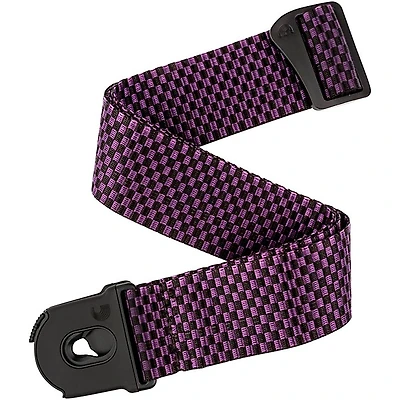 D'Addario 50 mm Nylon Guitar Strap Purple Checkers 2 in.