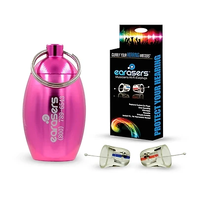 Earasers Medium Musicians Plugs and Carrying Case Bundle