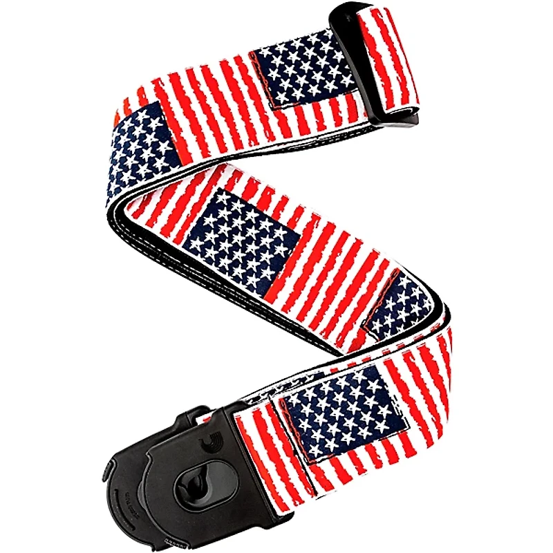 D'Addario 50 mm Nylon Guitar Strap, USA Flag Pattern USA Flag 2 in.