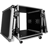 ProX T-10RSS 10U 10-Space Amp Rack Mount ATA Flight Case 19" Depth with Casters