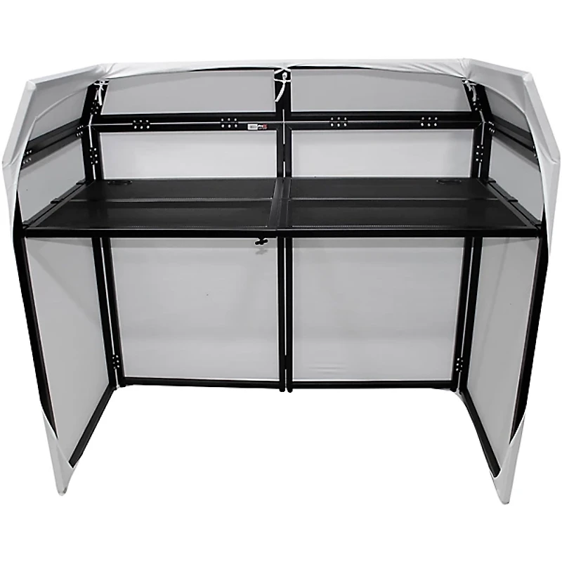 ProX XF-MESA MK2 DJ Booth Facade with Black & White Scrims