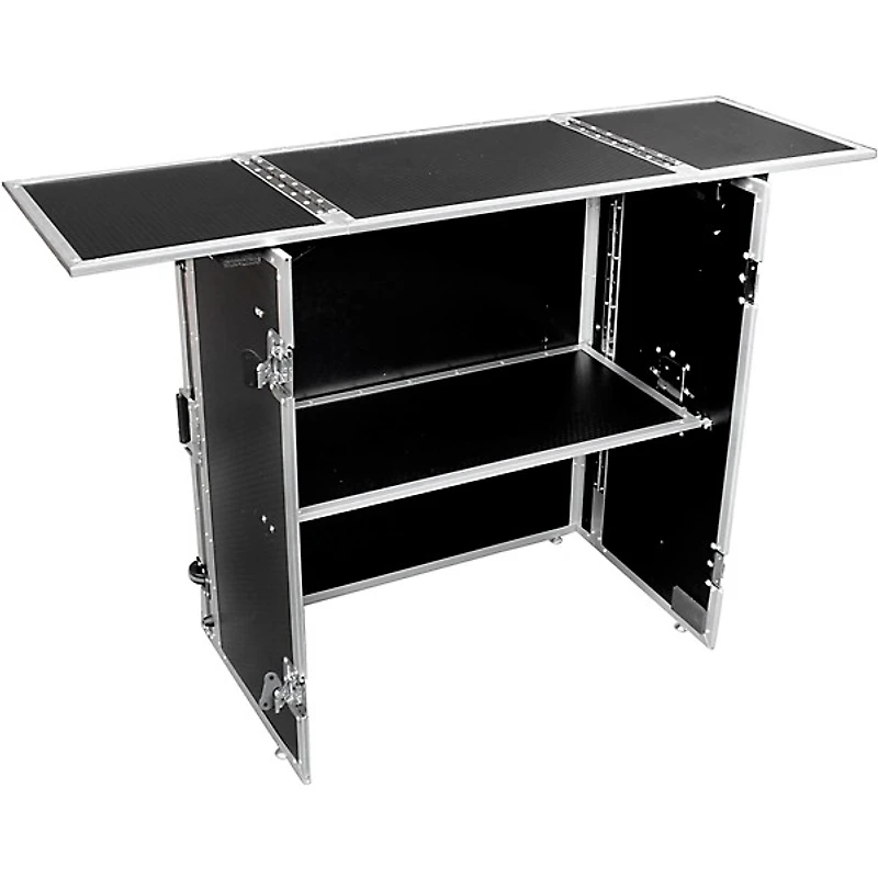 ProX Transformer Series Fold Away DJ Performance Desk Facade Black/Black with Wheels
