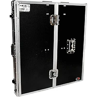 ProX Transformer Series Fold Away DJ Performance Desk Facade Black/Black with Wheels