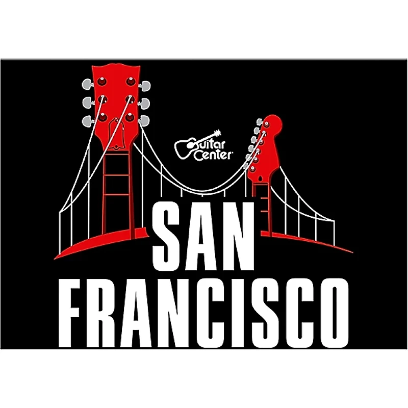Guitar Center San Francisco Guitar Bridge Graphic Magnet