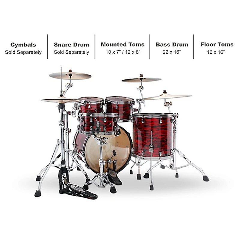 TAMA Starclassic Maple 4-Piece Shell Pack With 22" Bass Drum and Smoked Black Nickel Shell Hardware