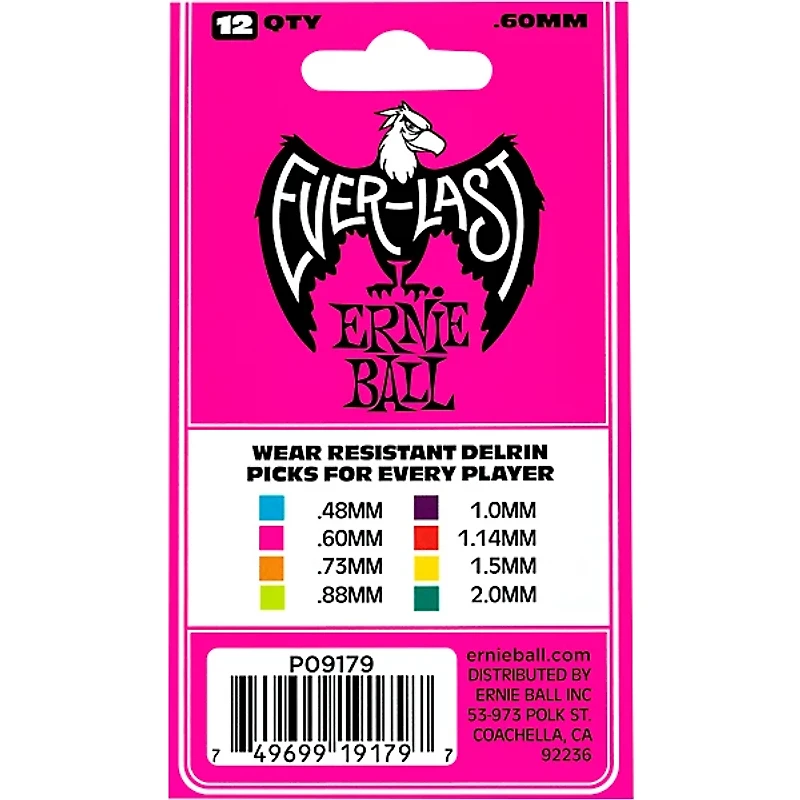 Ernie Ball Everlast Delrin Picks 12 Pack
