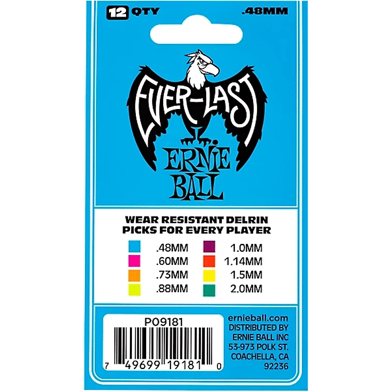 Ernie Ball Everlast Delrin Picks 12 Pack