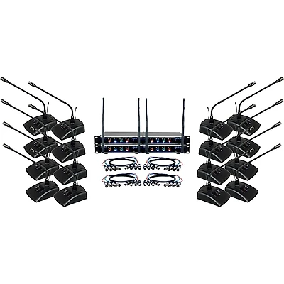 VocoPro Digital-Conference-16 16-Channel UHF Wireless Conference Microphone System, 900-927.2mHz