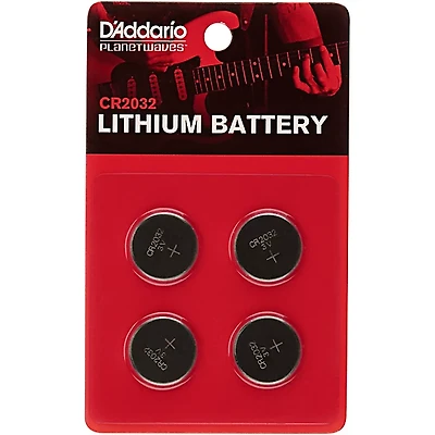 D'Addario CR2032 Lithium Battery (4 Pack)