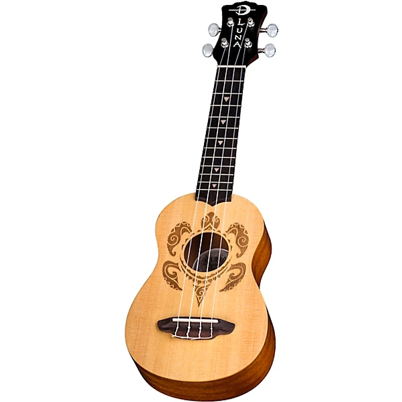 Luna Honu Turtle Spruce Soprano Ukulele Satin Natural