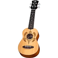Luna Honu Turtle Spruce Soprano Ukulele Satin Natural