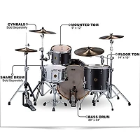 ddrum Dios 3-Piece Shell Pack Black Satin