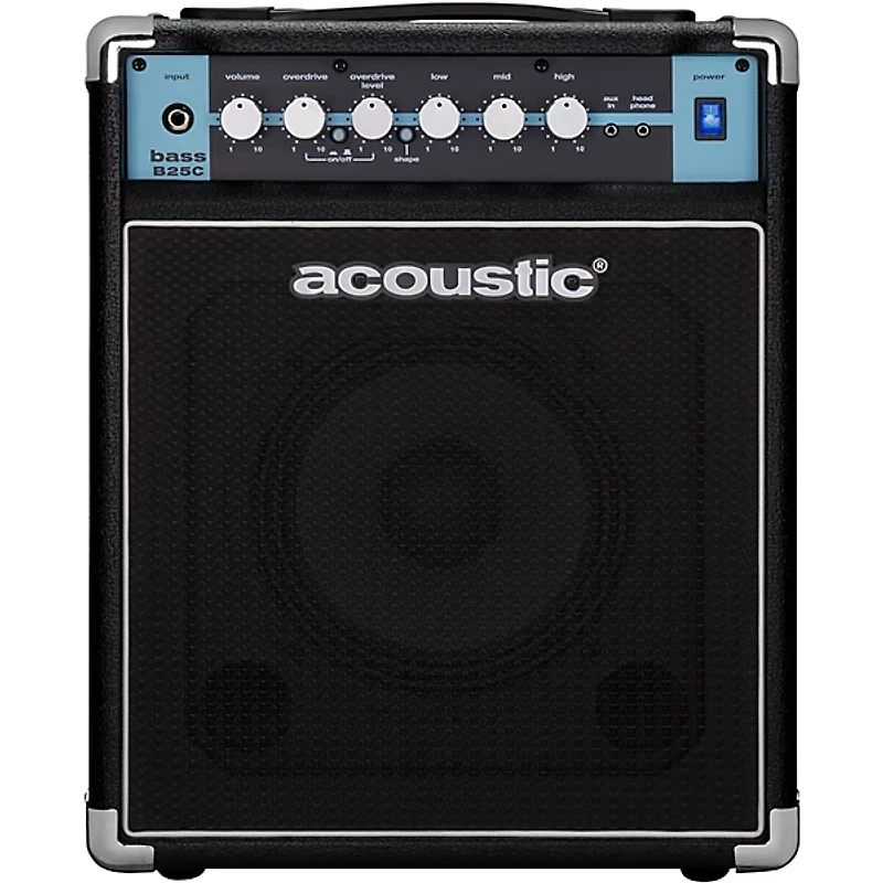 Acoustic B25C 1x8 25W Bass Combo With Tilt-Back Cab Black
