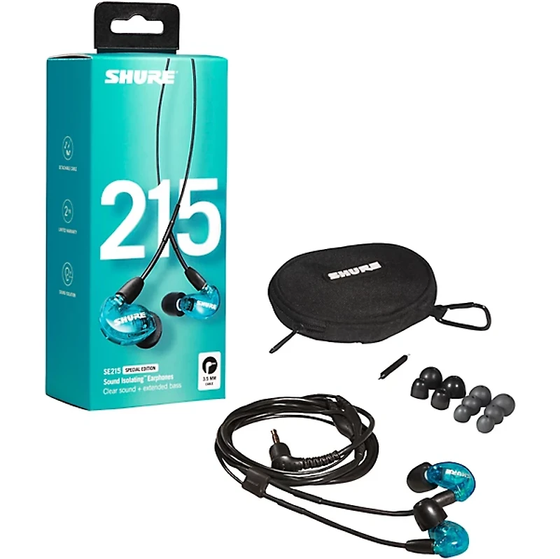 Shure SE215 Special-Edition Sound Isolating Earphones Blue/Grey