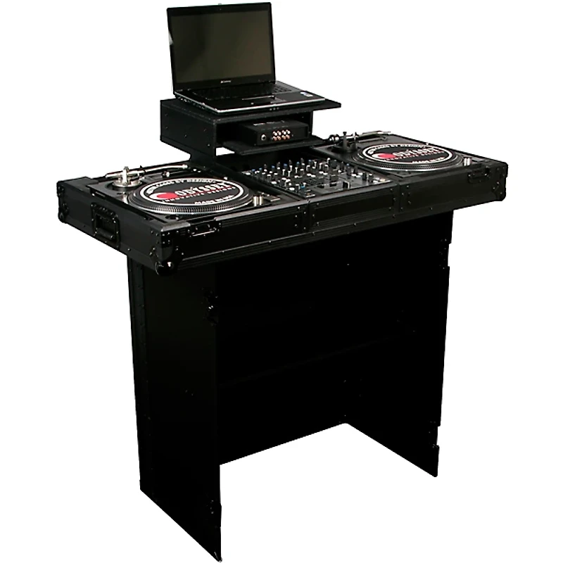 Odyssey FZF5437TBL Fold-Out DJ Table Stand 54 in. Wide X 37 in. Tall