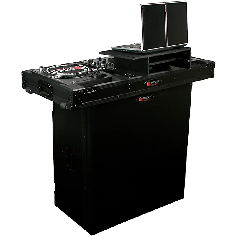 Odyssey FZF5437TBL Fold-Out DJ Table Stand 54 in. Wide X 37 in. Tall