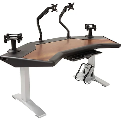 Argosy Halo.G Ultimate XC Workstation Desk With Mahogany Pattern Desktop