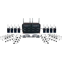 VocoPro MIB-QUAD-8B SYSTEM 8-Channel Wireless Headset/Lapel Mic-in-Bag Package, 900-927.2mHz