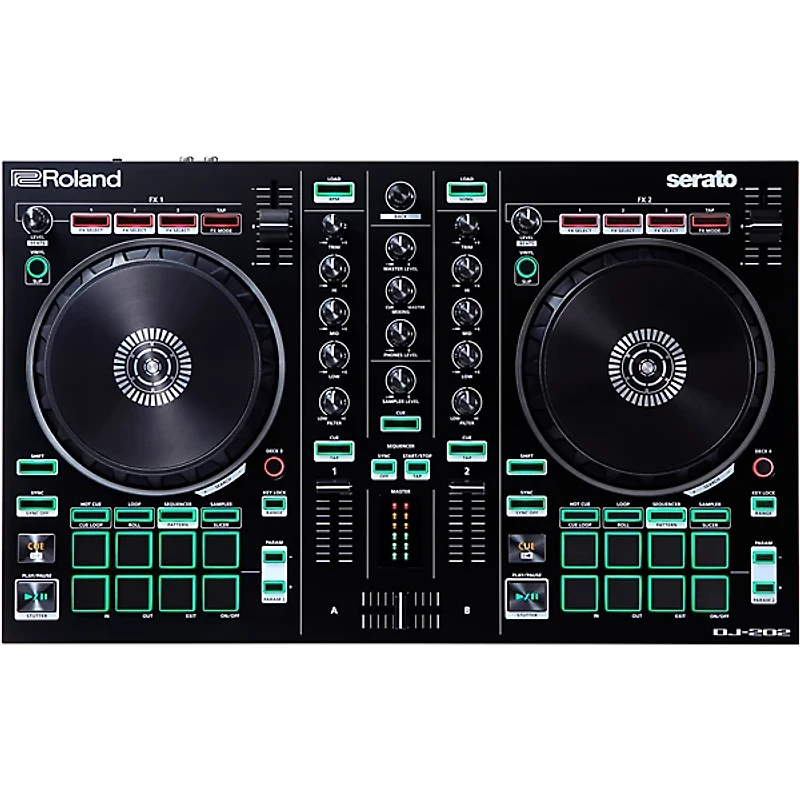 Roland DJ-202 DJ Controller With Laptop Stand