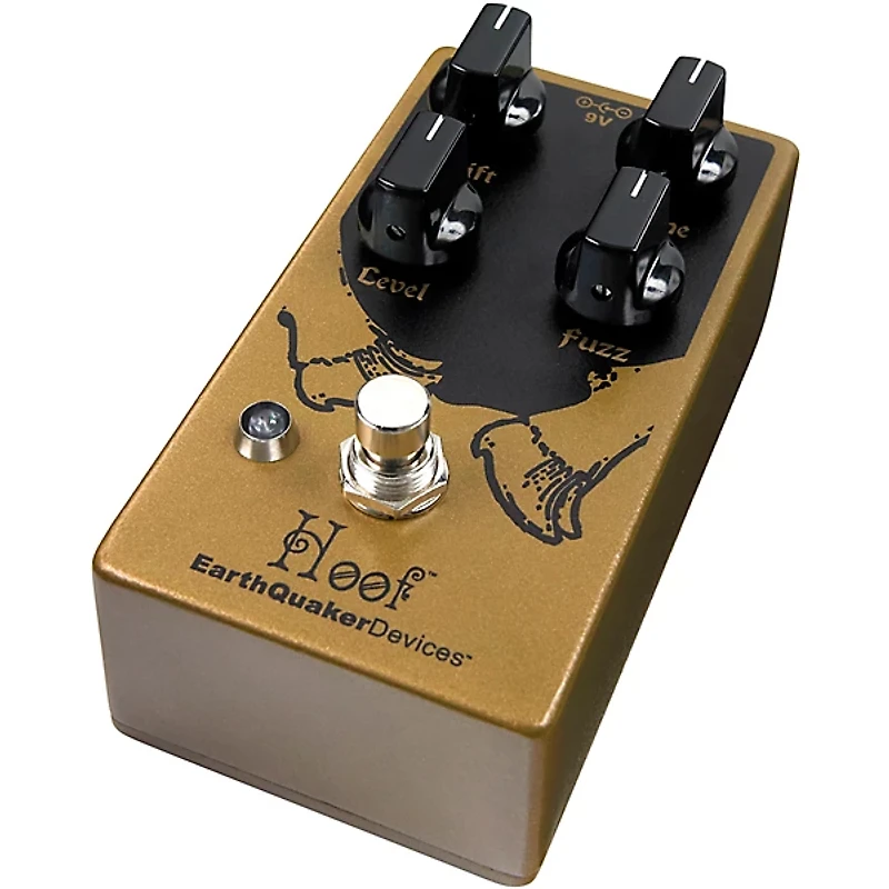 EarthQuaker Devices Hoof V2 Fuzz Effects Pedal and Octoskull T-Shirt Large Black