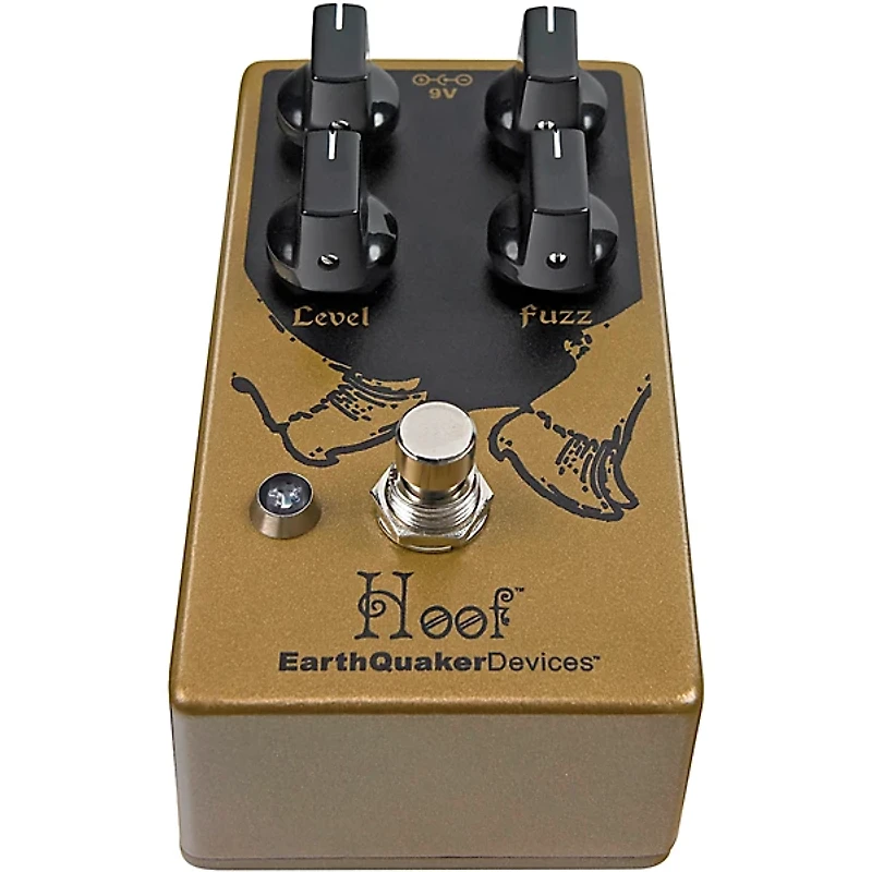 EarthQuaker Devices Hoof V2 Fuzz Effects Pedal and Octoskull T-Shirt Large Black