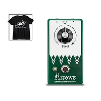 EarthQuaker Devices Arrows V2 Preamp Booster Effects Pedal and Octoskull T-Shirt Large Black