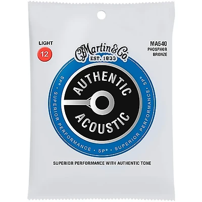 Martin MA540 SP Phosphor Bronze Authentic Acoustic Guitar Strings - Light (12-54)