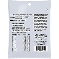 Martin MA500 SP 12-String Phosphor Bronze Extra-Light Authentic Acoustic Guitar Strings