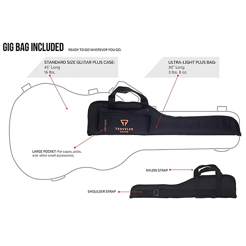 Traveler Guitar Ultra-Light Acoustic-Electric Guitar Mahogany