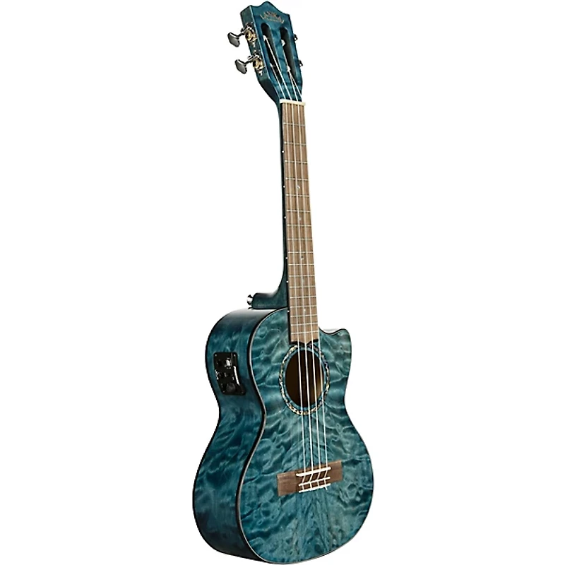 Lanikai QM-CET Quilted Maple Tenor with Kula PreampAcoustic Electric Ukulele