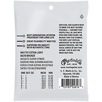 Martin MA170T Lifespan 2.0 80/20 Bronze Extra-Light Authentic Acoustic Guitar Strings