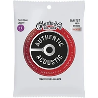 Martin MA175T Lifespan 2.0 80/20 Bronze Custom-Light Authentic Acoustic Guitar Strings - (28-132)