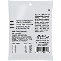 Martin MA175T Lifespan 2.0 80/20 Bronze Custom-Light Authentic Acoustic Guitar Strings - (28-132)