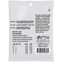 Martin MA140T Lifespan 2.0 80/20 Bronze Light Authentic Acoustic Guitar Strings
