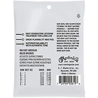 Martin MA150T Lifespan 2.0 80/20 Bronze Medium Authentic Acoustic Guitar Strings