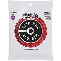 Martin MA535T Lifespan 2.0 Phosphor Bronze Custom-Light Authentic Acoustic Guitar Strings