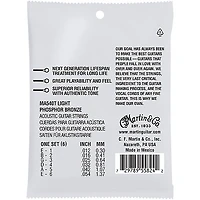 Martin MA540T Lifespan 2.0 Phosphor Bronze Light Authentic Acoustic Guitar Strings