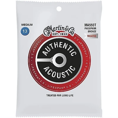 Martin MA550T Lifespan 2.0 Phosphor Bronze Medium Authentic Acoustic Guitar Strings
