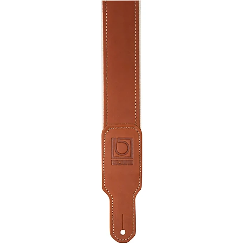 BOSS 2" Leather/Nylon Hybrid Guitar Strap Natural 2 in.