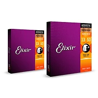 Elixir Phosphor Bronze Acoustic Guitar Strings with NANOWEB Coating, HD Light (.013-.053) 2-Pack