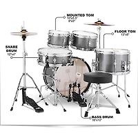 Pearl Roadshow Jr. Drum Set With Hardware and Cymbals