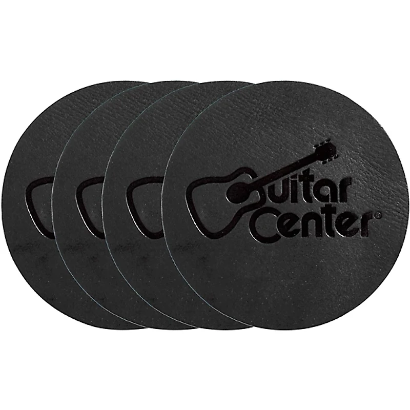 Guitar Center Leather Coaster 4 Pack - Black