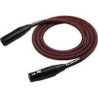 Kirlin XLR Male To XLR Female Microphone Cable - Black And Red Woven Jacket