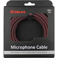 Kirlin XLR Male To XLR Female Microphone Cable - Black And Red Woven Jacket