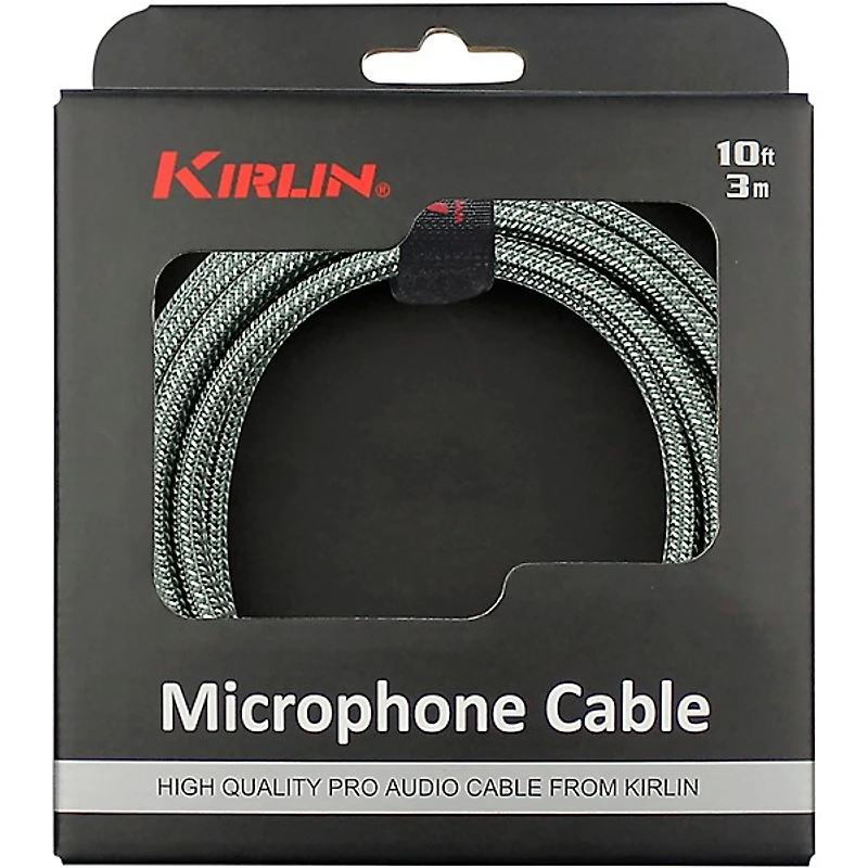 Kirlin XLR Male To XLR Female Microphone Cable - Olive Green Woven Jacket