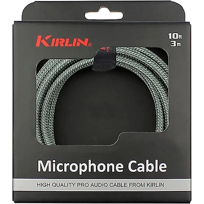 Kirlin XLR Male To XLR Female Microphone Cable - Olive Green Woven Jacket